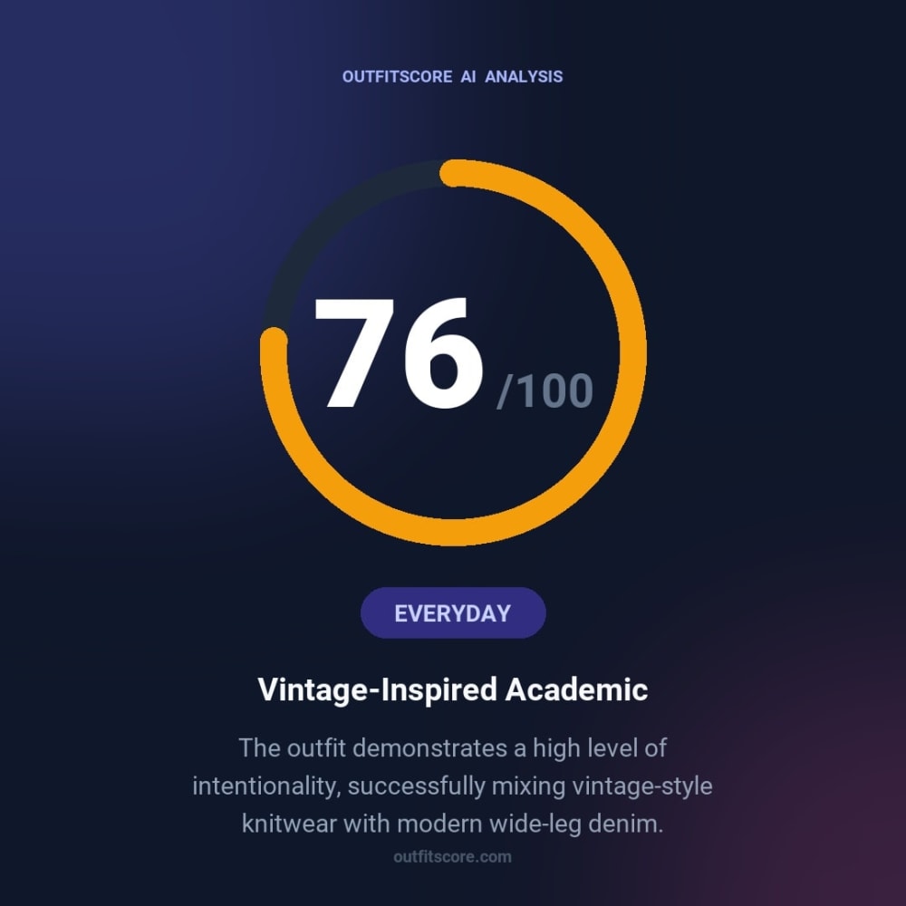 Everyday Vintage-Inspired Academic outfit scored 76/100