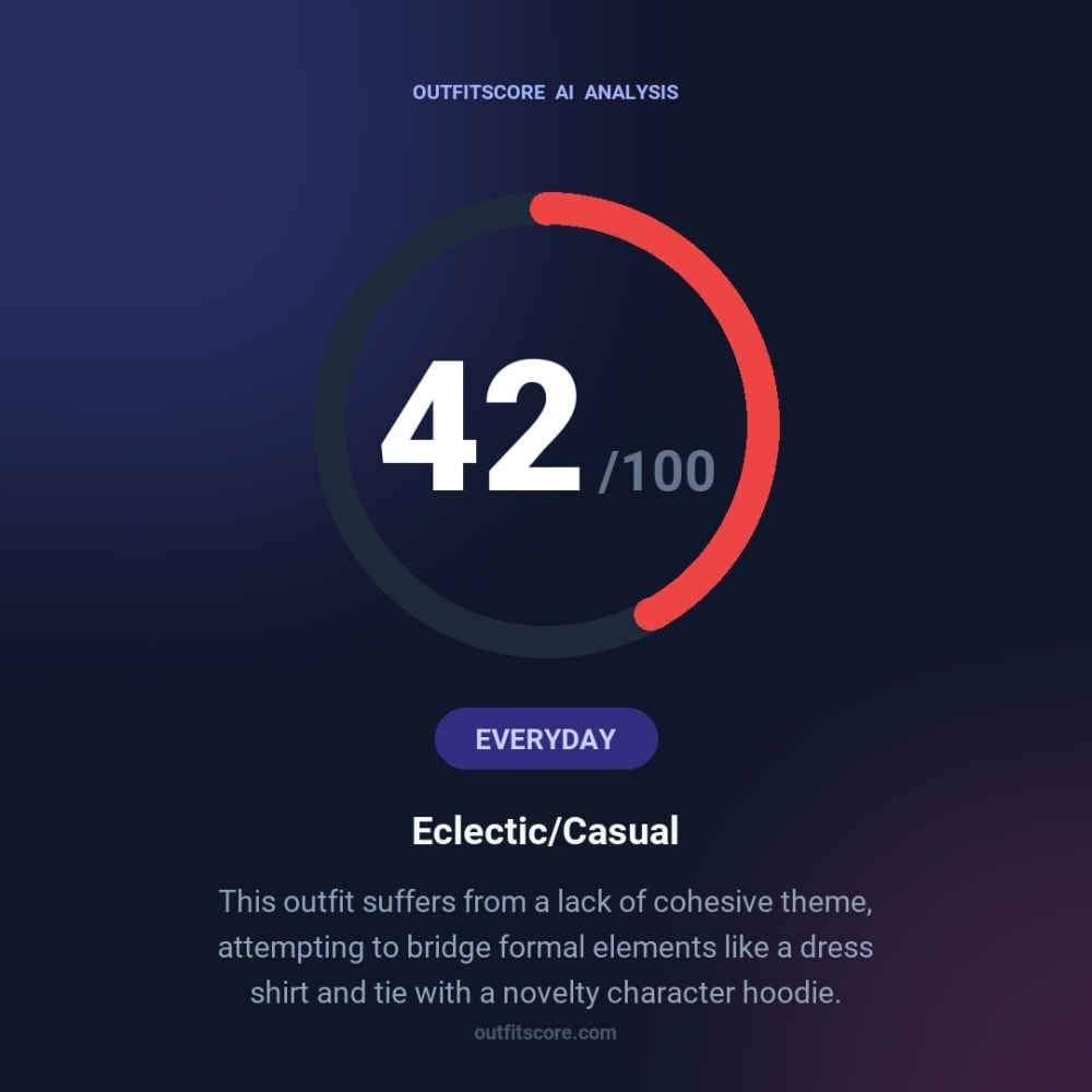 Everyday Eclectic/casual outfit scored 42/100