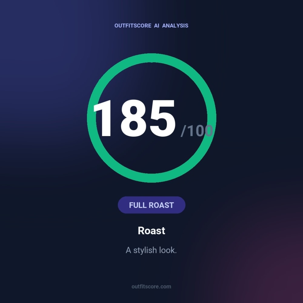 Full Roast Roast outfit scored 185/100