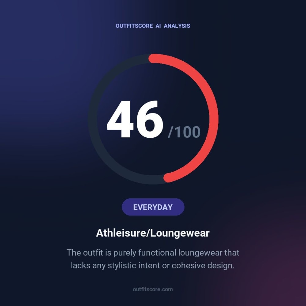 Everyday Athleisure/loungewear outfit scored 46/100