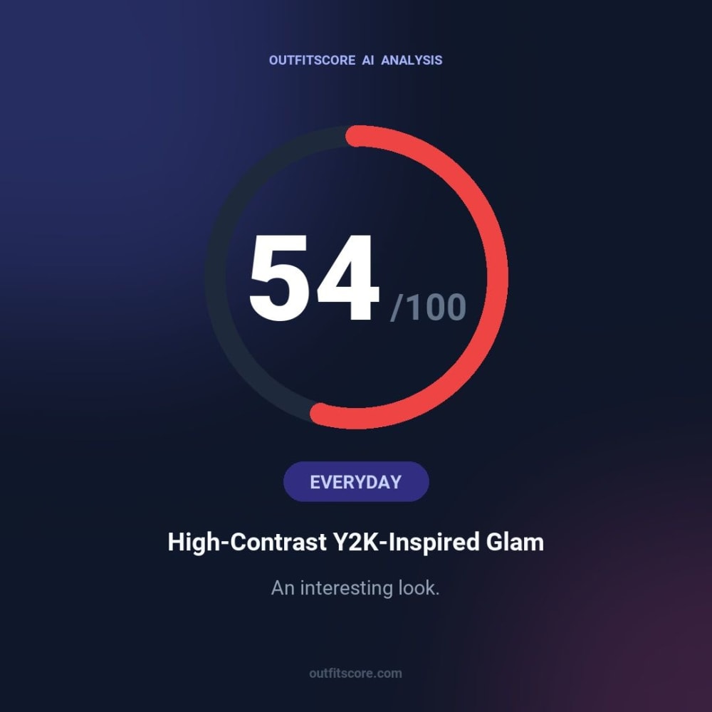 Everyday High-Contrast Y2k-Inspired Glam outfit scored 54/100
