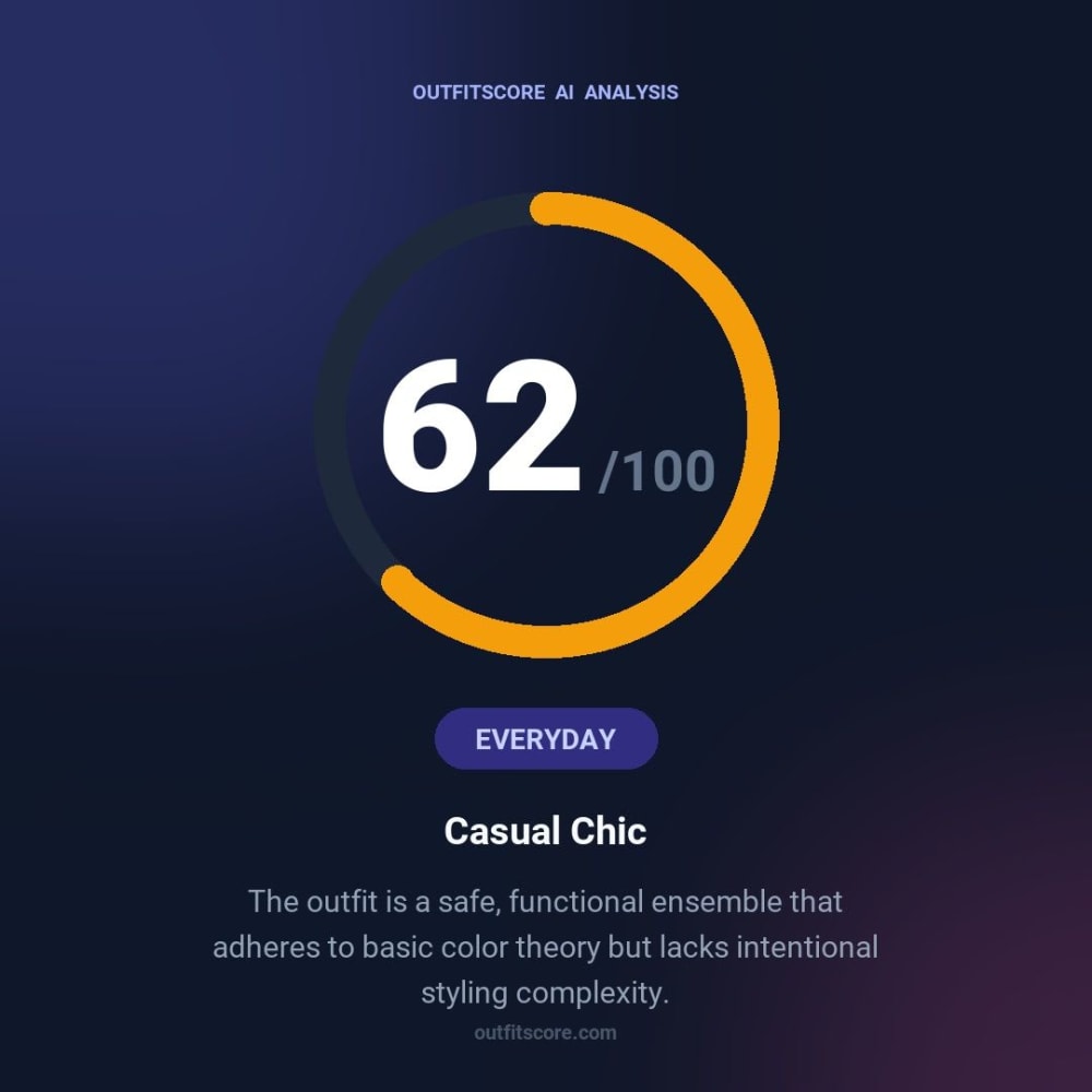 Everyday Casual Chic outfit scored 62/100