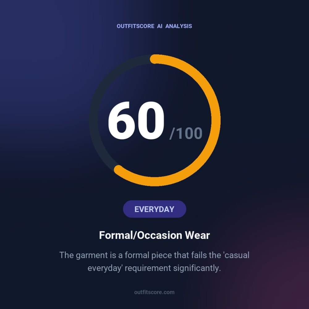 Everyday Formal/occasion Wear outfit scored 60/100
