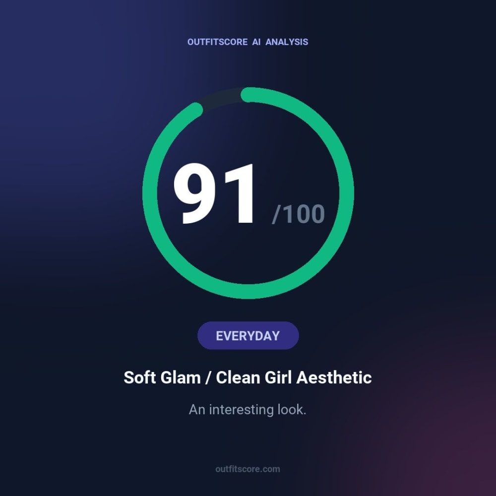 Everyday Soft Glam / Clean Girl Aesthetic outfit scored 91/100
