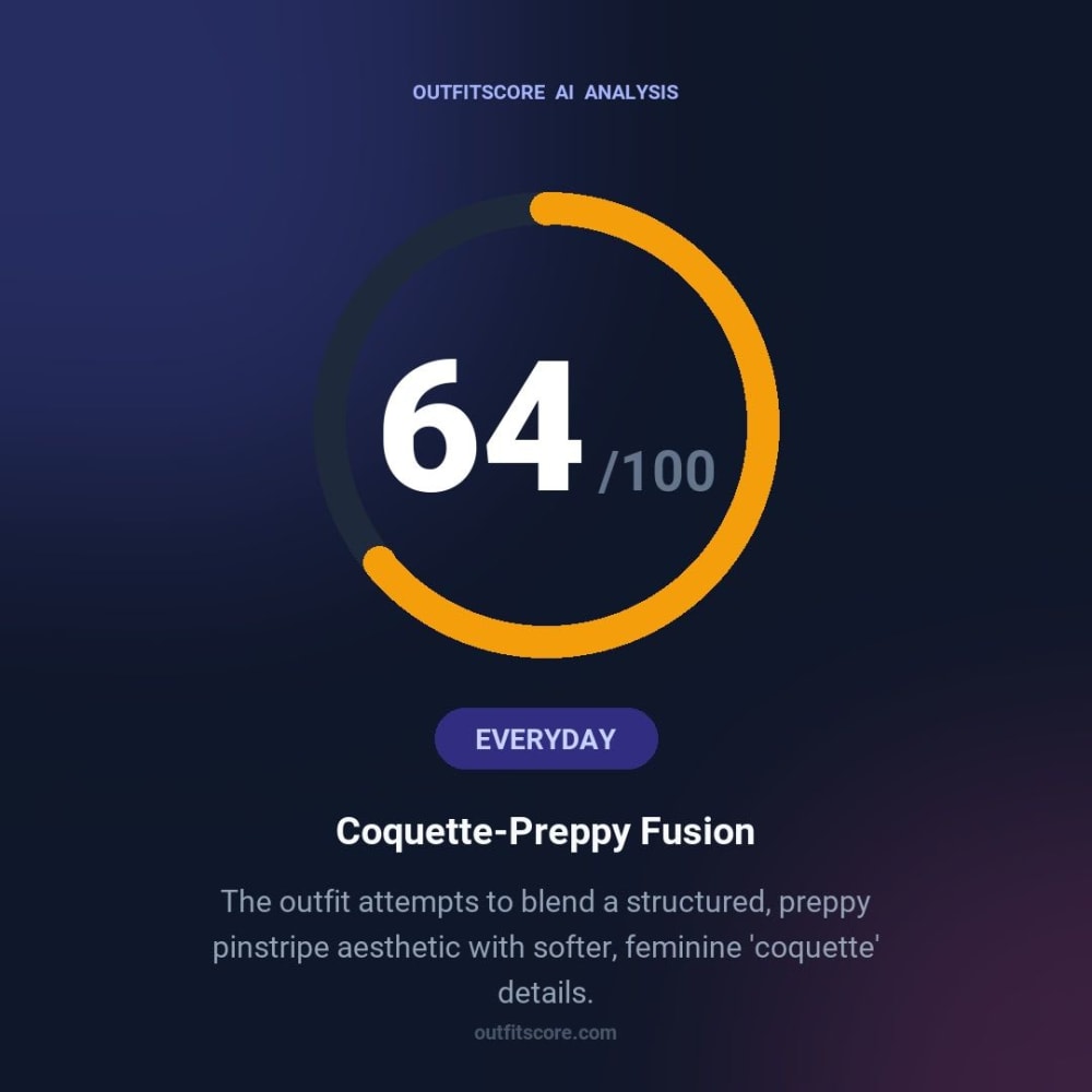 Everyday Coquette-Preppy Fusion outfit scored 64/100