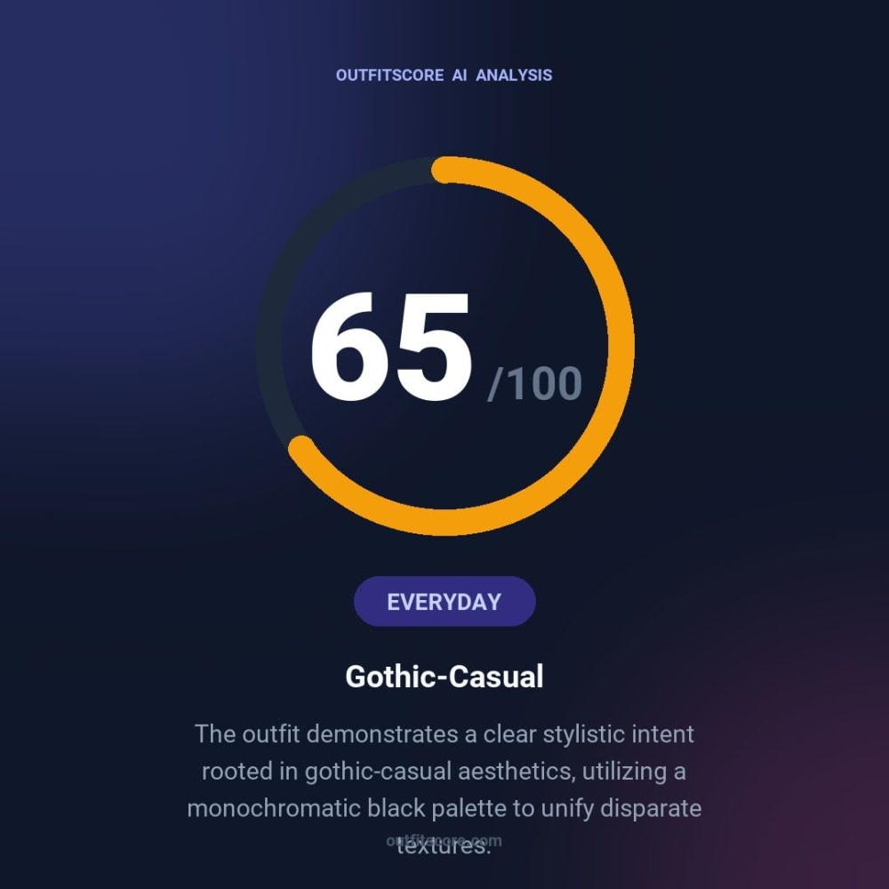 Everyday Gothic-Casual outfit scored 65/100