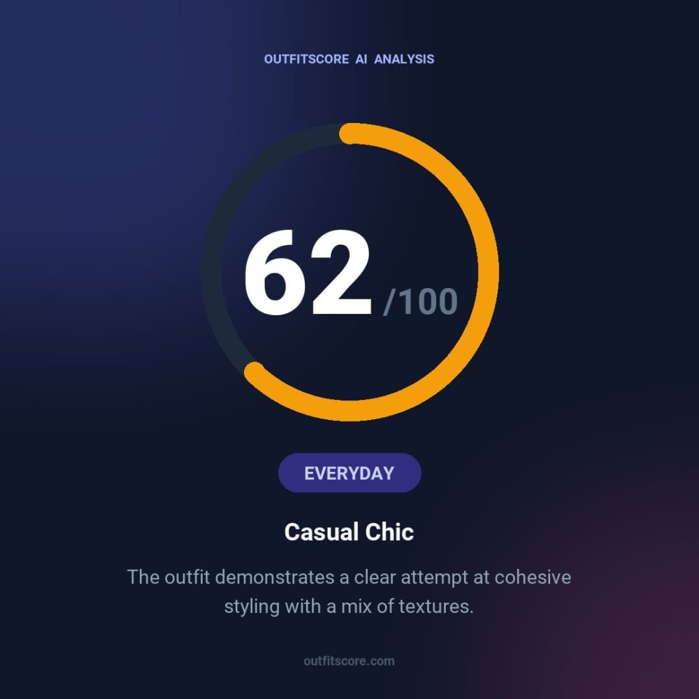 Everyday Casual Chic outfit scored 62/100