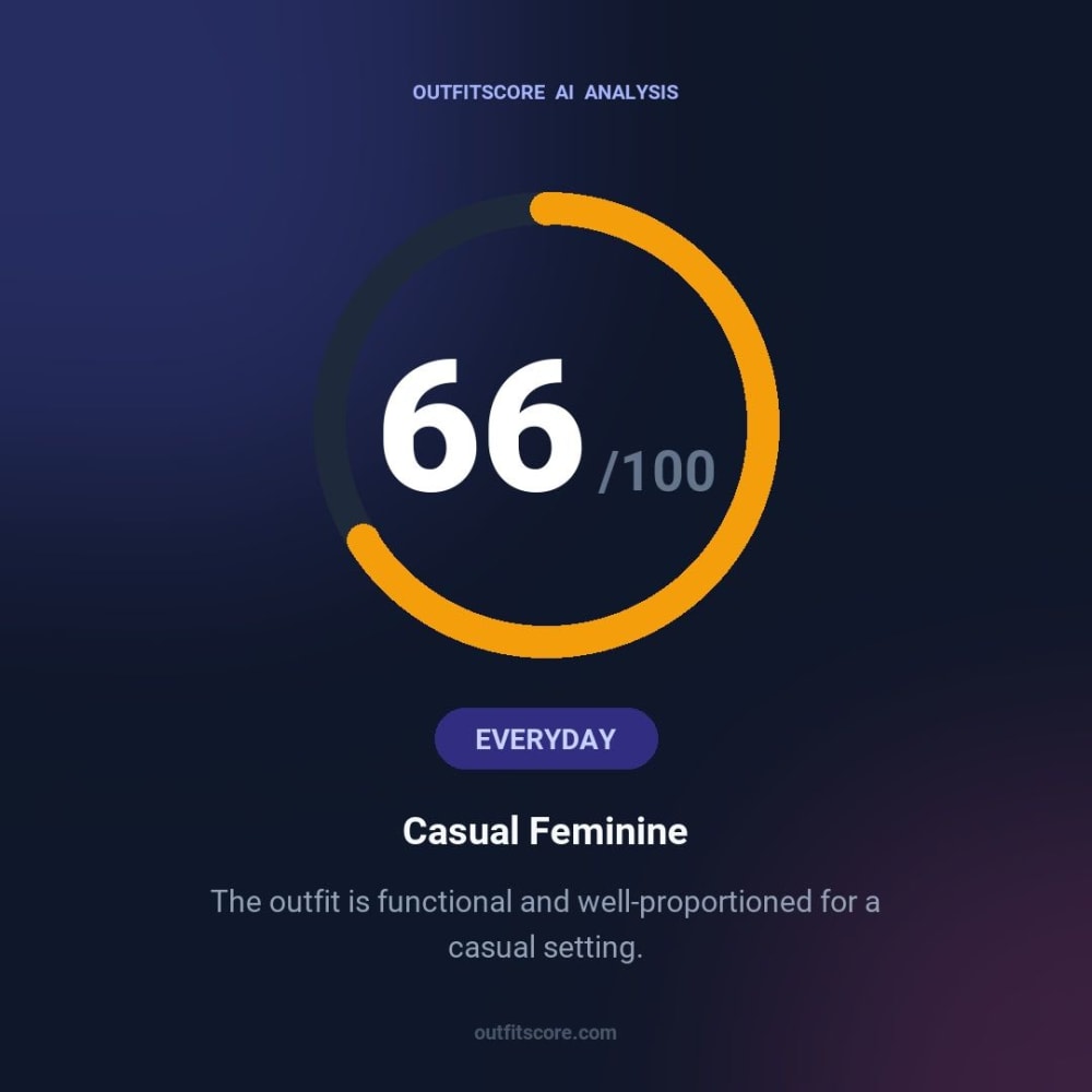 Everyday Casual Feminine outfit scored 66/100