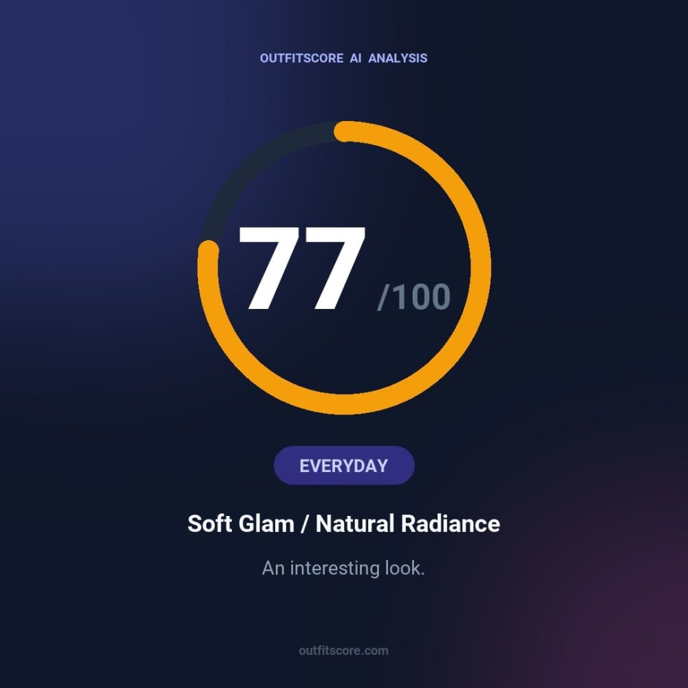 Everyday Soft Glam / Natural Radiance outfit scored 77/100