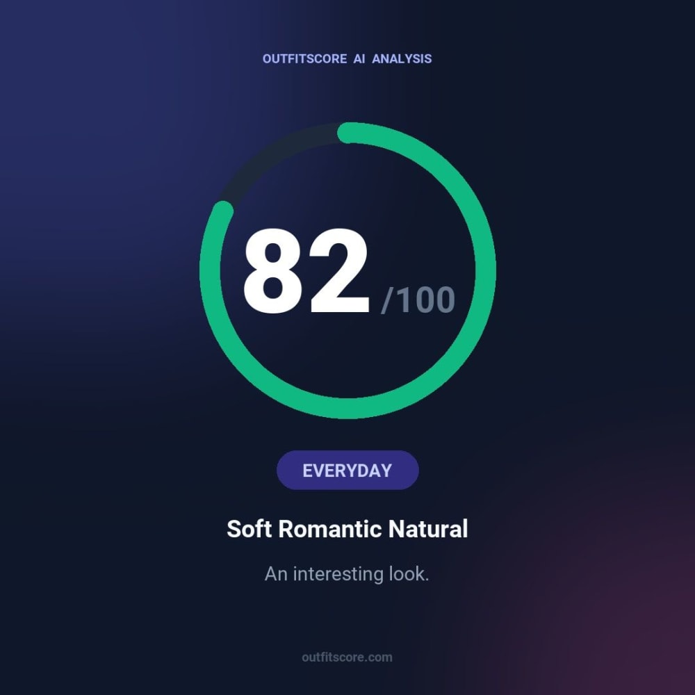 Everyday Soft Romantic Natural outfit scored 82/100
