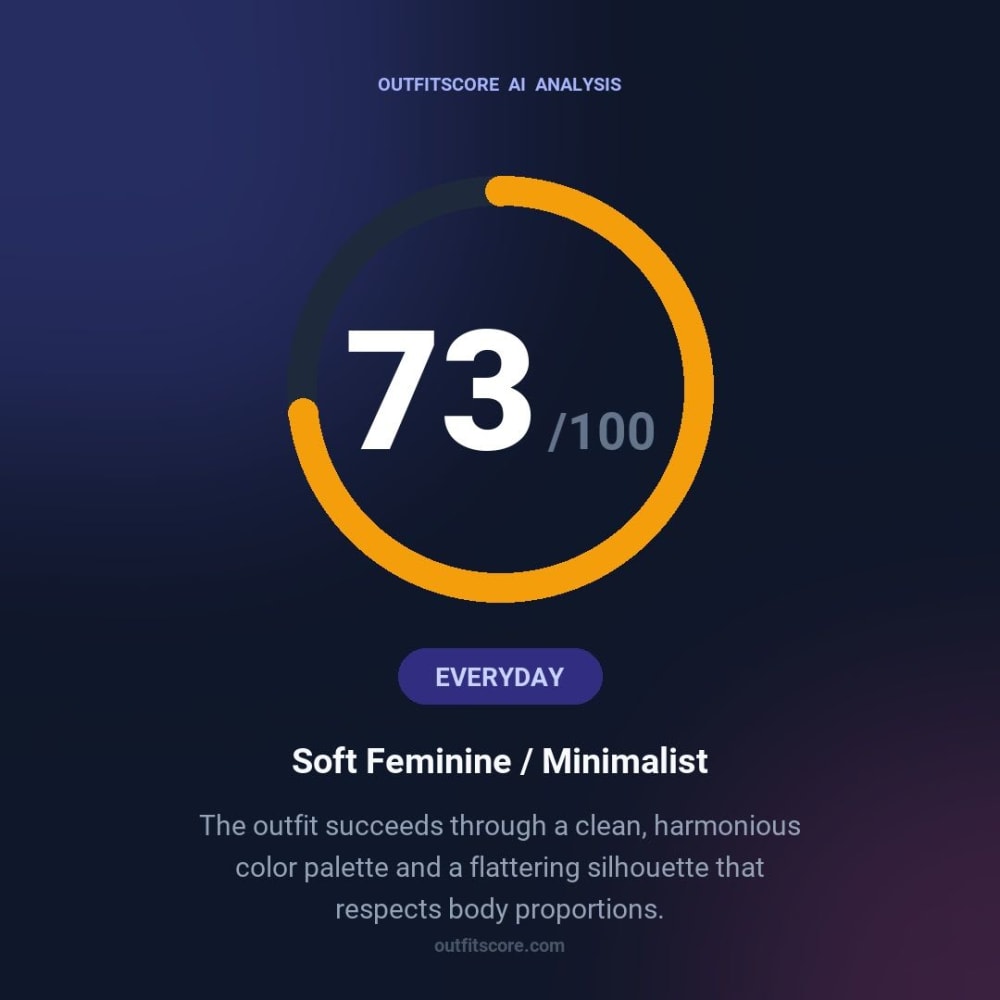 Everyday Soft Feminine / Minimalist outfit scored 73/100