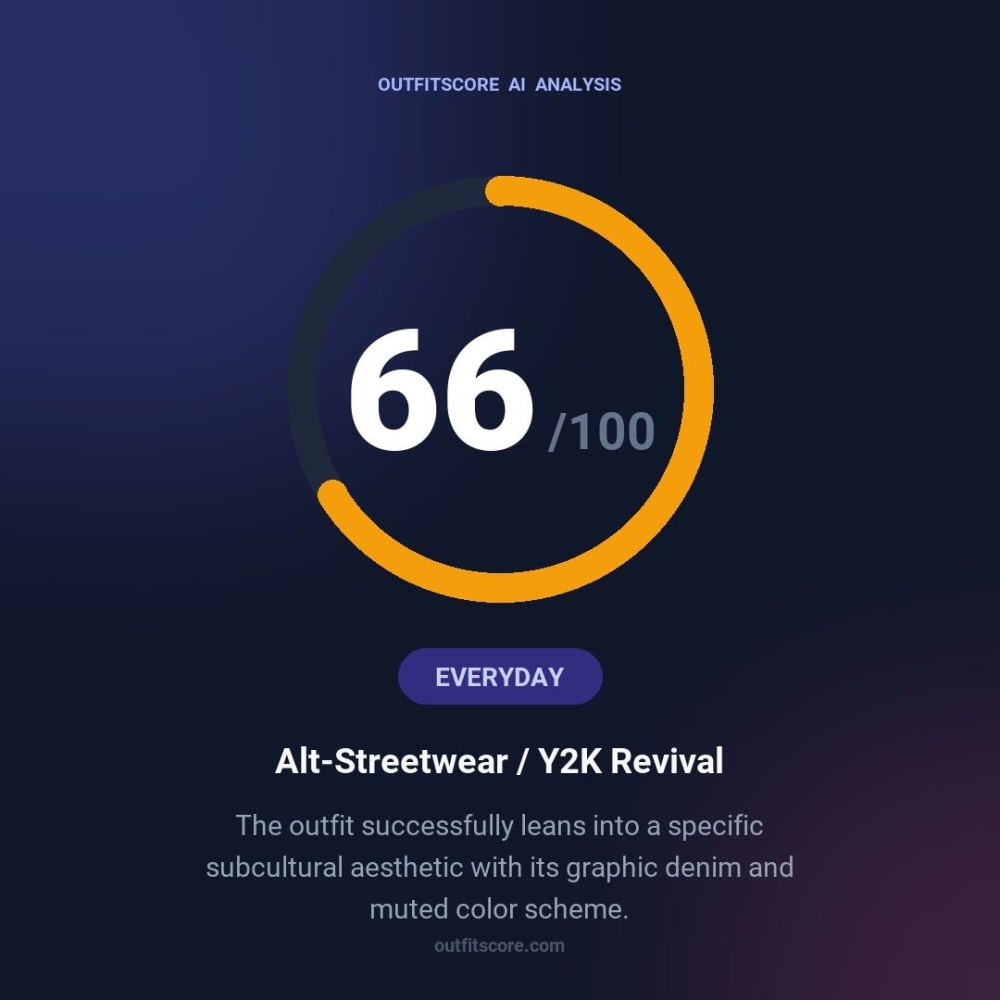 Everyday Alt-Streetwear / Y2k Revival outfit scored 66/100