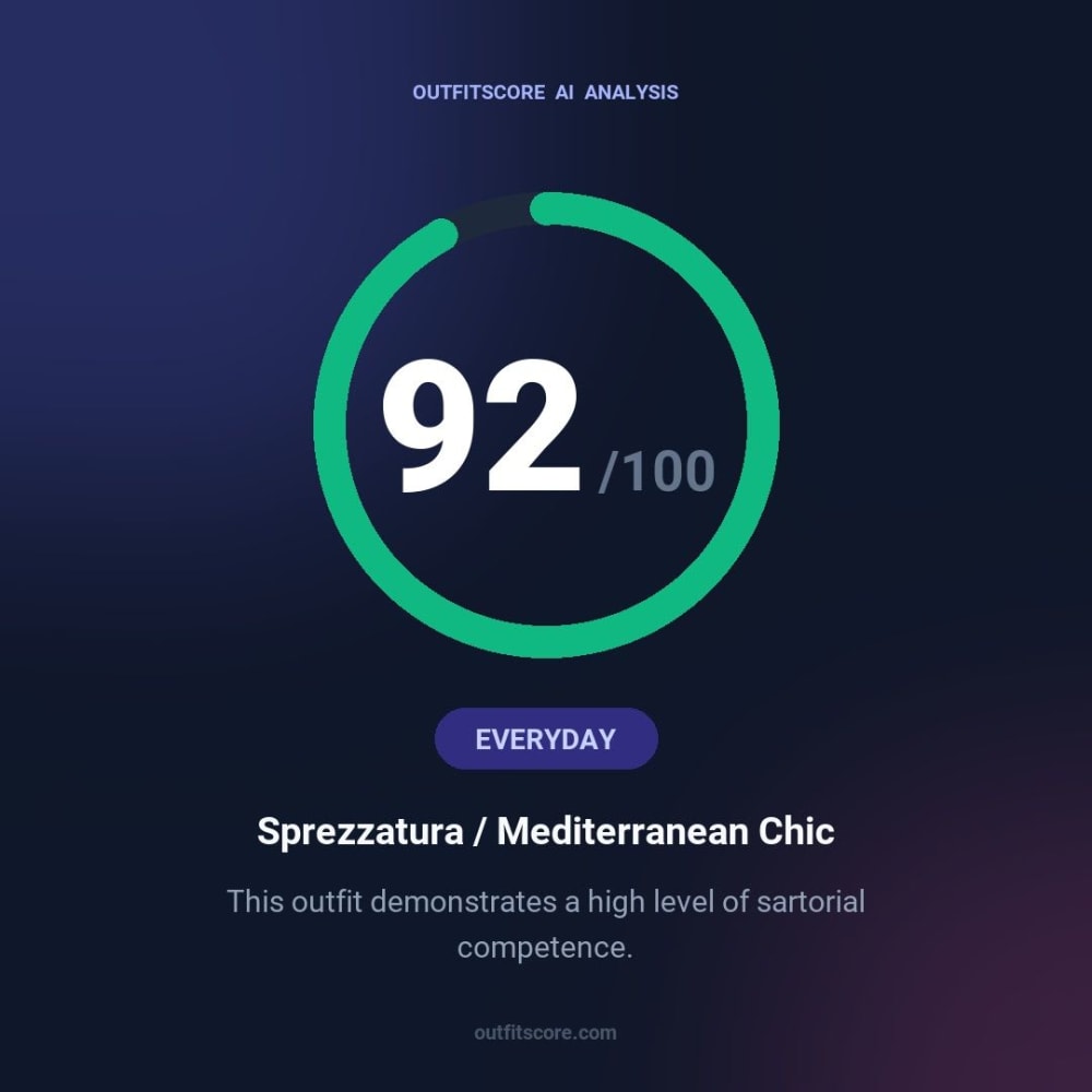 Everyday Sprezzatura / Mediterranean Chic outfit scored 92/100