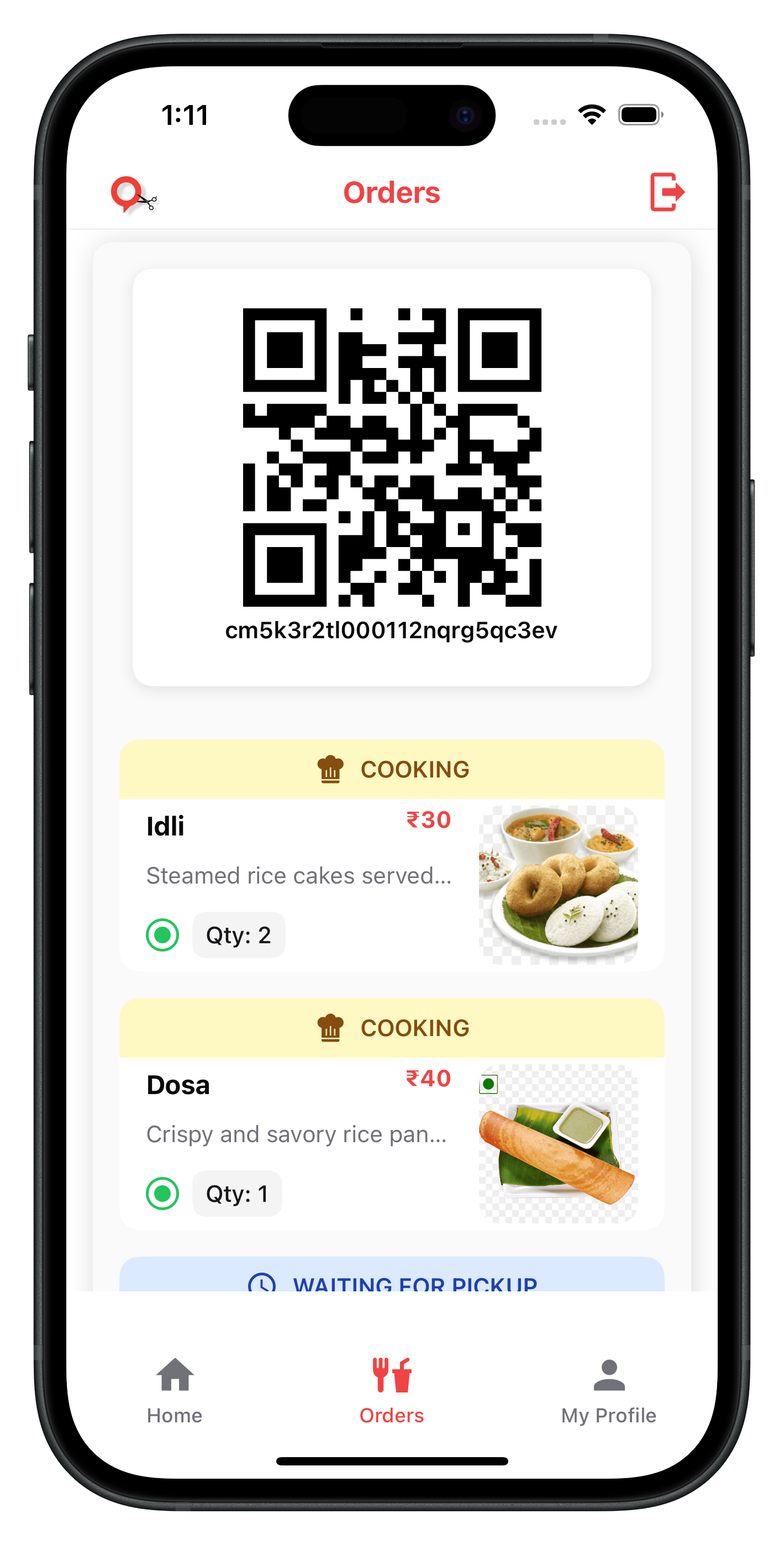 Order Status Screenshot