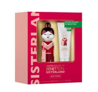 Benetton Sisterland Red Rose 80 ml Edt+crema Benetton — perfume original