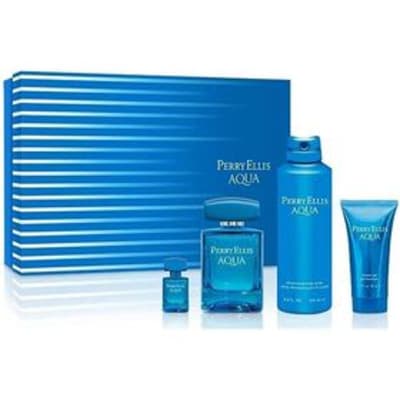 Perry E. Aqua 100 ml Edt+desodorante+gel+mini Perry Ellis — perfume original