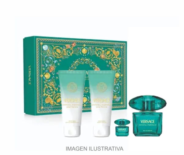 Versace Crystal Emerald 90 ml Edp+crema+gel+mini Versace — perfume original