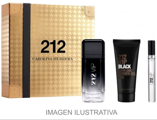 Carolina H. 212 VIP Black 100 ml Edp+mini+gel Carolina Herrera — perfume original