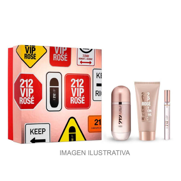 Carolina H. 212 VIP Rose 80 ml Edp+crema+mini Carolina Herrera — perfume original
