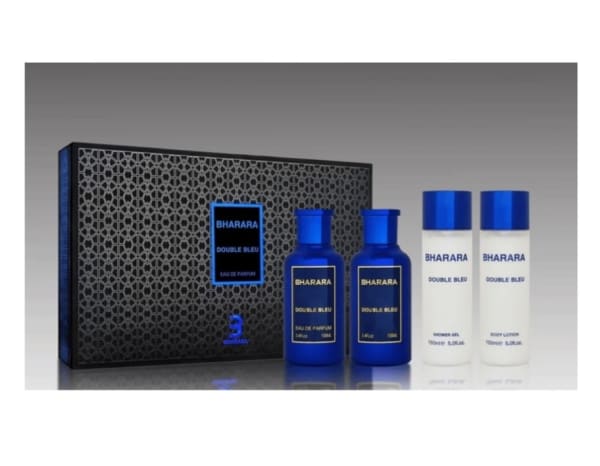 Bharara Double Bleu 100 ml Edp+gel+crema+after Bharara — perfume original