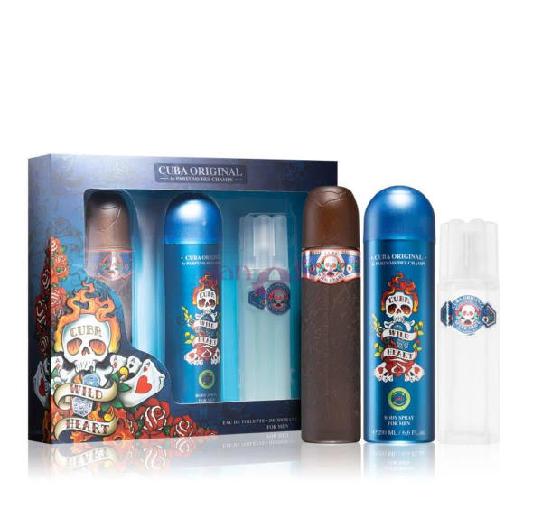 Cuba Wild Heart 100 ml Edt+after+desodorante Cuba — perfume original