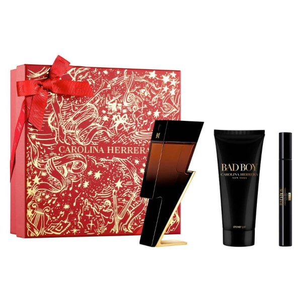 Set Carolina H. Bad Boy Elixir 100 ml Edp+gel+mini Carolina Herrera — perfume original
