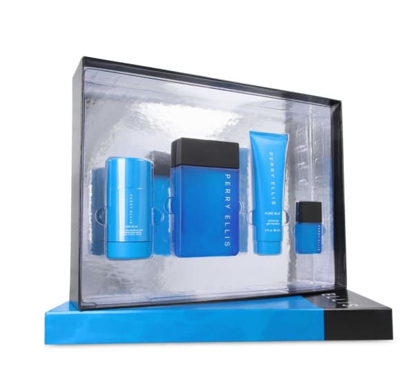Perry E. Pure Blue 100 ml Edt+desodorante+gel+mini Perry Ellis — perfume original