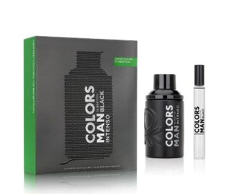 Benetton Colors Man Black Intenso 100 ml Edp+mini Benetton — perfume original, frasco