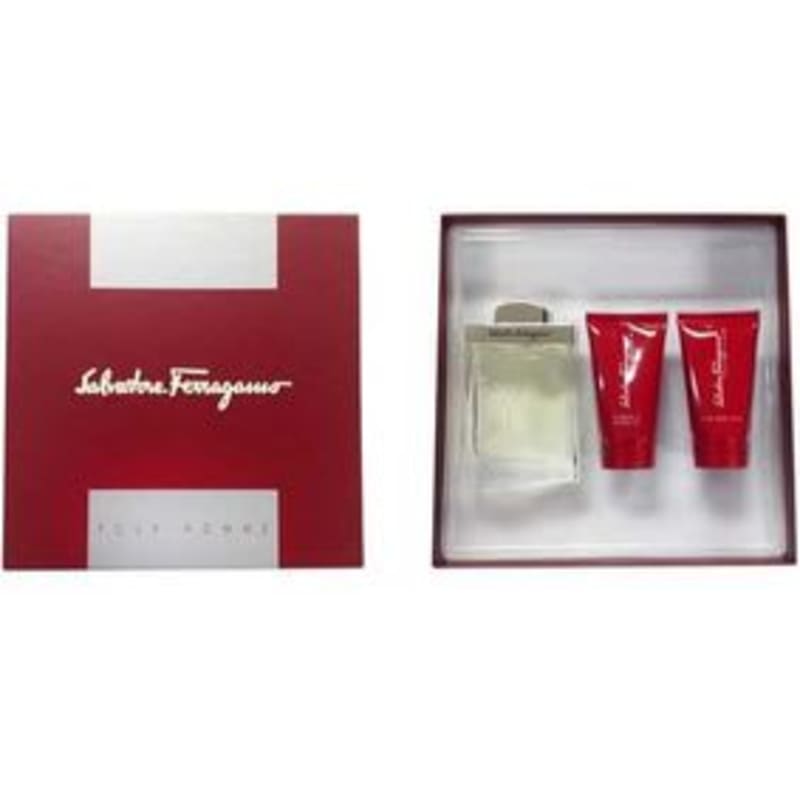 Salvatore F. Pour Homme 100 ml Edt+after+gel Ferragamo — perfume original, frasco