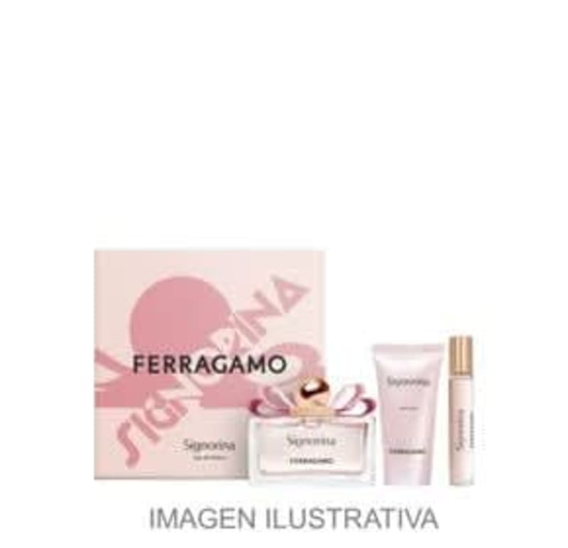Salvatore F. Signorina 100 ml Edp+crema+mini Ferragamo — perfume original, frasco