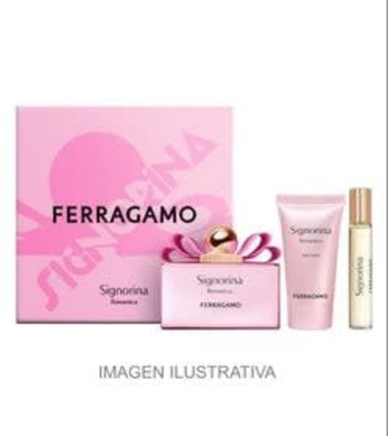Ferragamo Signorina Romantica 100 ml Edp+crema+mini Ferragamo — perfume original, frasco