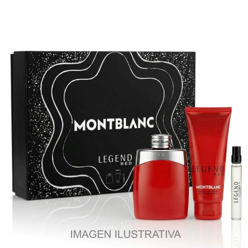 Mont B. Legend Red 100 ml Edp+mini+gel Mont Blanc — perfume original, frasco