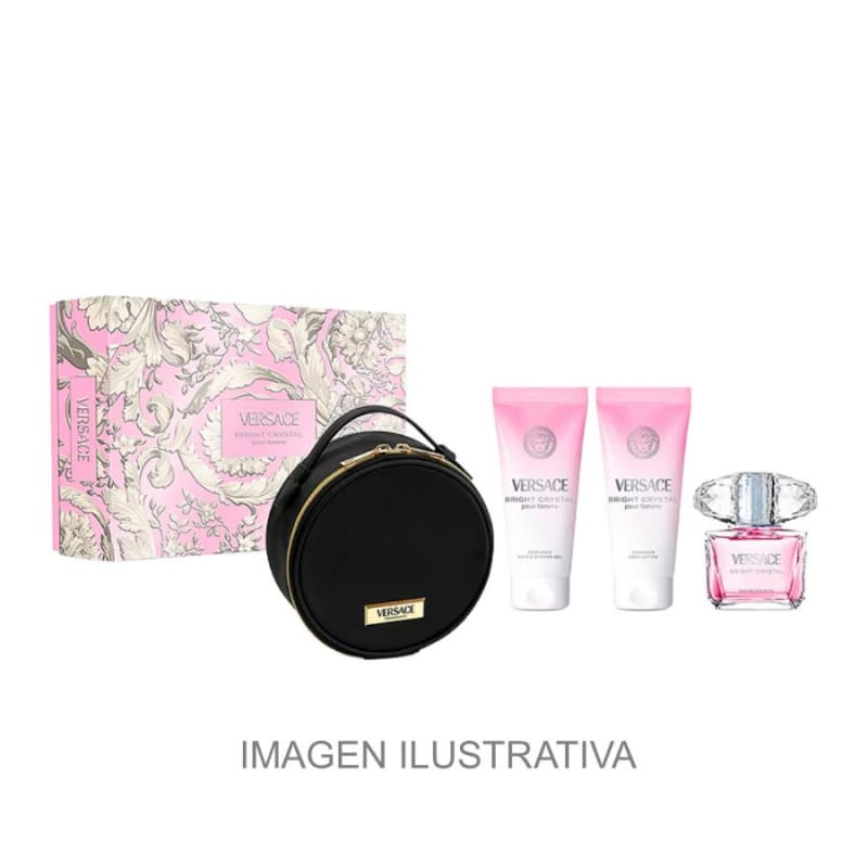 Versace Bright Crystal 90 ml Edt+gel+crema+cosmetiquera Versace — perfume original, frasco