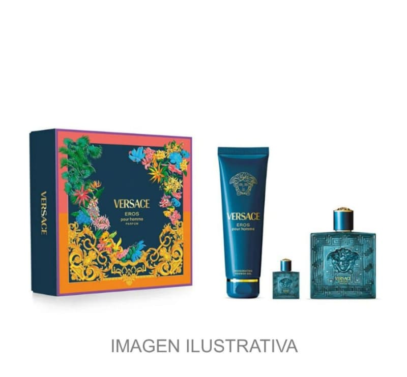 Versace Eros Parfum 100 Ml+mini+gel Versace — perfume original, frasco