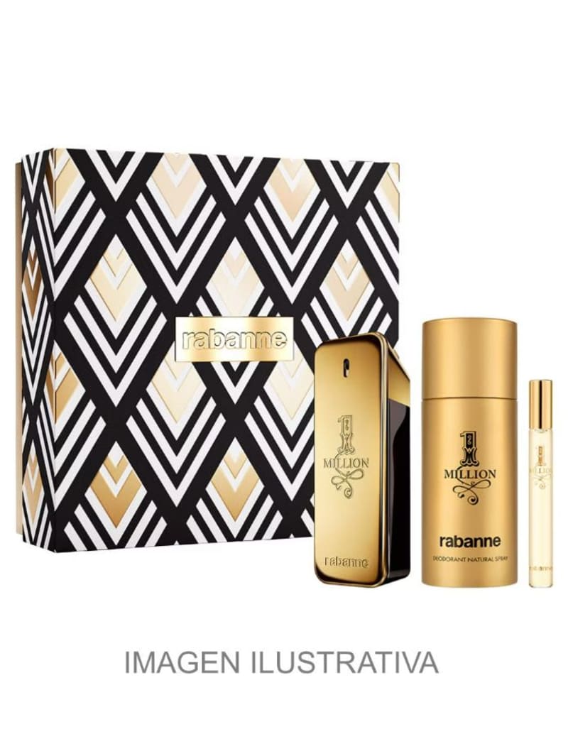 Paco R. Million Gold 100 ml Edp+desodorante+mini Paco Rabanne — perfume original, frasco