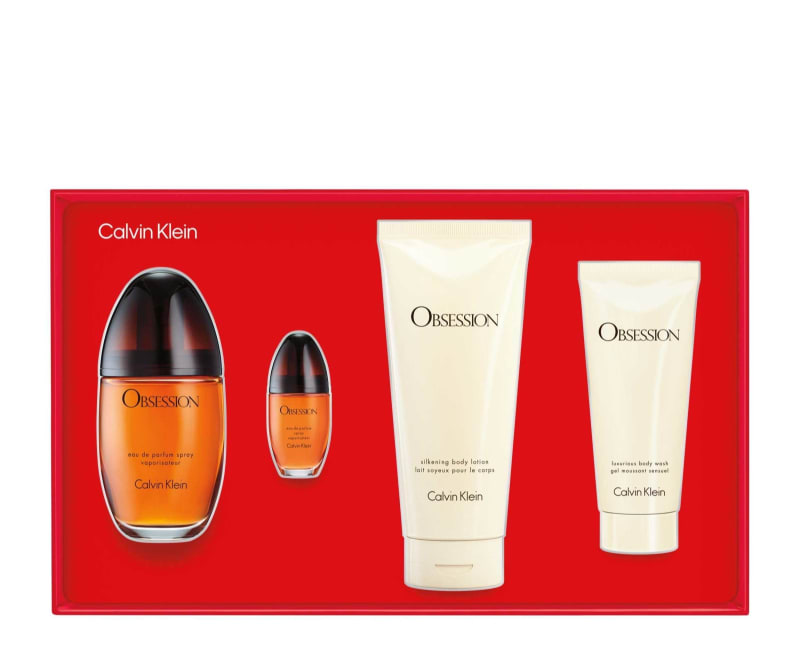 Calvin K. Obsession 100 ml Edp+mini+crema+ge Calvin Klein — perfume original, frasco