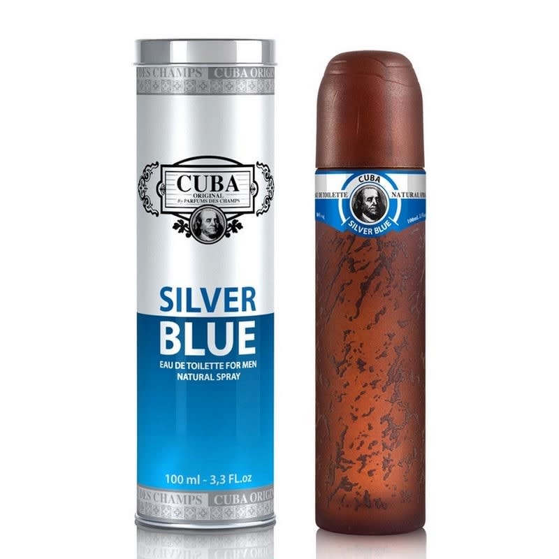 Cuba Silver Blue 100 ml EDT (212 Men) Cuba — perfume original, frasco