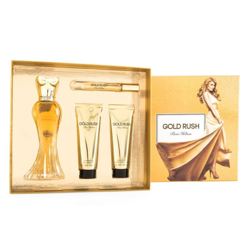 Paris H. Gold Rush 100 ml Edp+gel+crema+mini Paris Hilton — perfume original, frasco