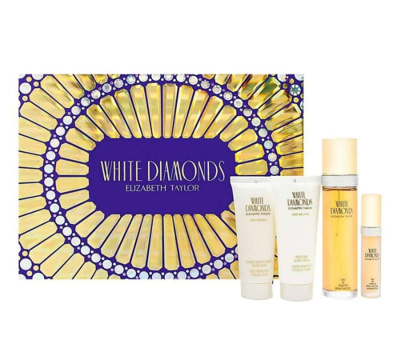 Elizabeth T. White Diamonds 100 ml Edt+crema+gel+mini Elizabeth Taylor — perfume original, frasco