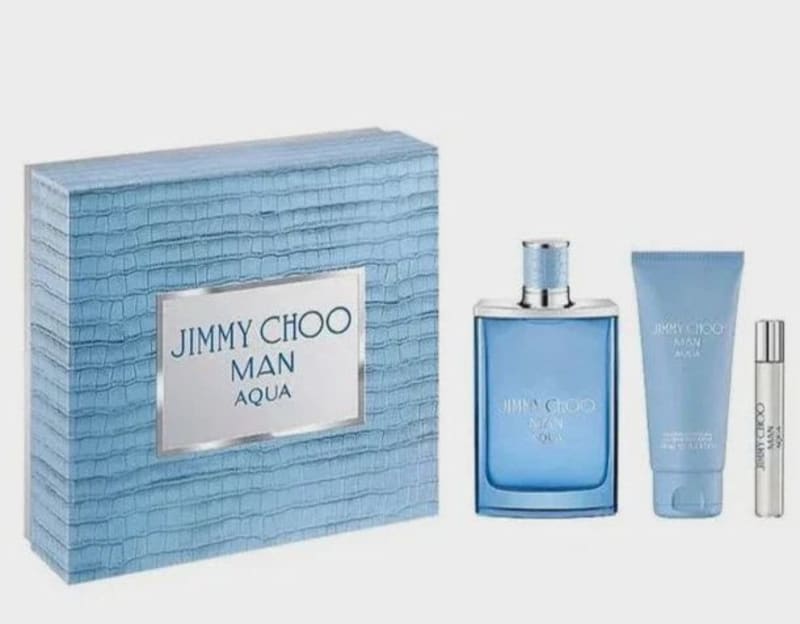 Jimmy Choo Man Aqua 100 ml Edt+mini+gel Jimmy Choo — perfume original, frasco