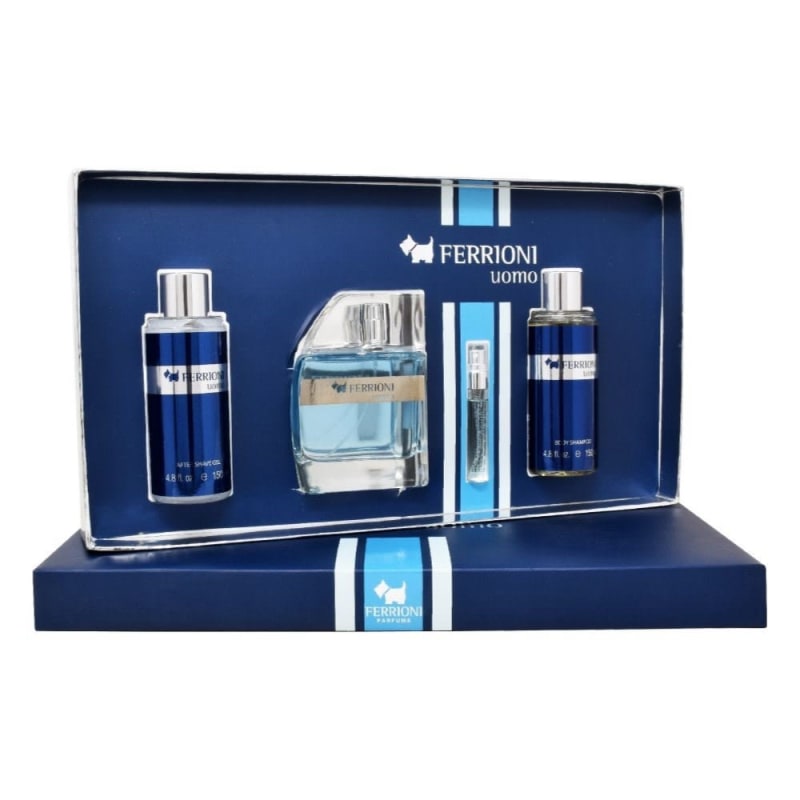 Ferrioni Uomo 100 ml Edt+after+mini+shampoo Ferrioni — perfume original, frasco