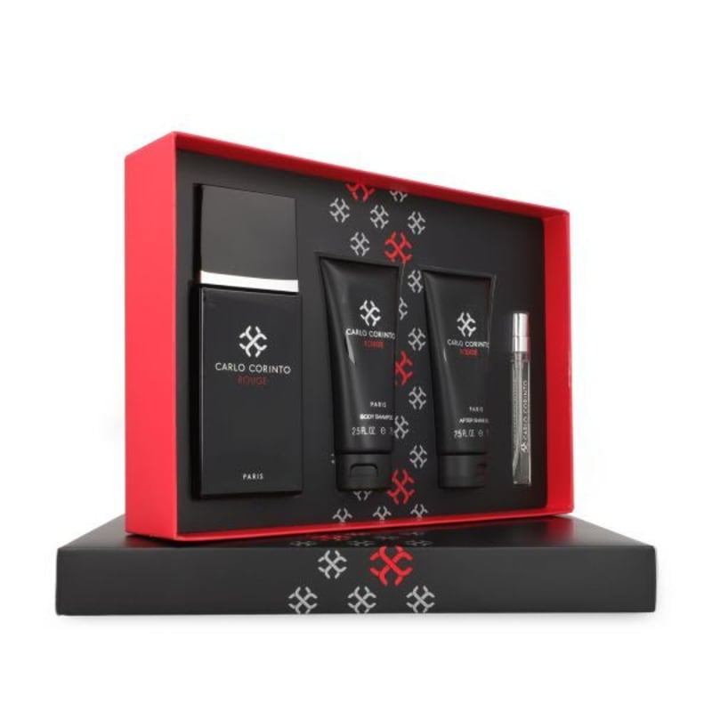 Carlo C. Rouge 100 ml Edt+shampoo+after+mini Carlo Corinto — perfume original, frasco