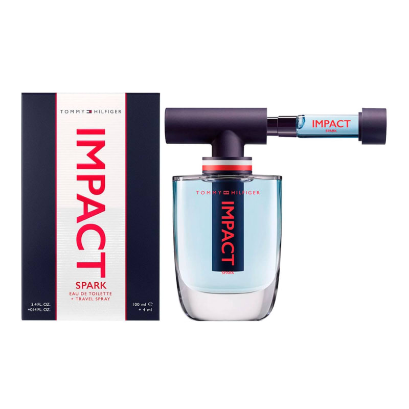 Tommy Impact Spark 100 ml Edt+mini Tommy Hilfiger — perfume original, frasco