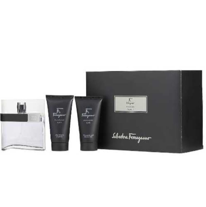 Ferragamo F Black 100 ml Edt+gel+after Ferragamo — perfume original, frasco