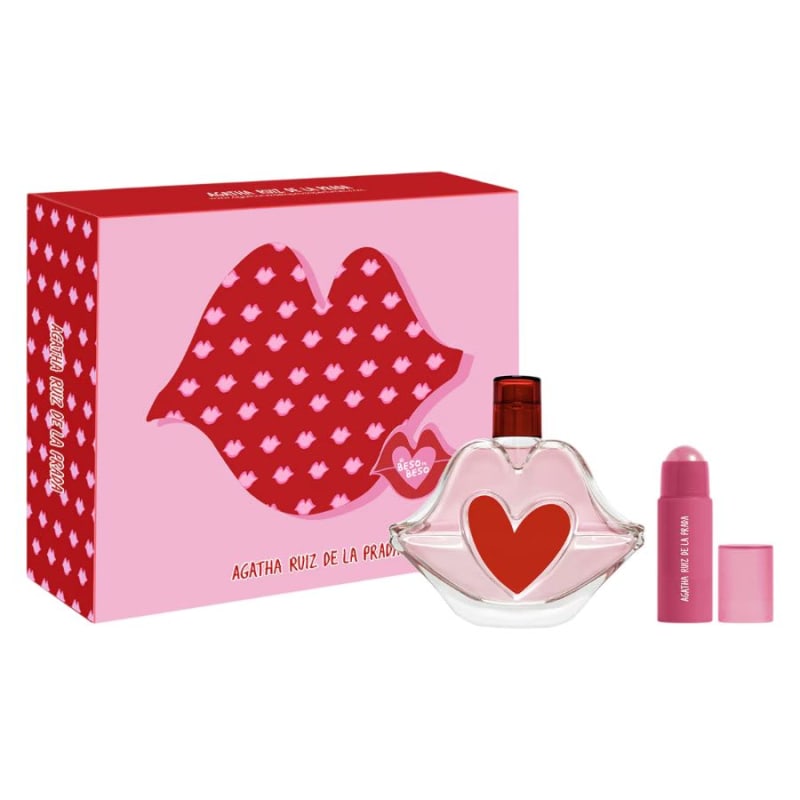 Agatha R. de la P. de Beso En Beso 100 ml Edt+labial Agatha Ruiz de la Prada — perfume original, frasco