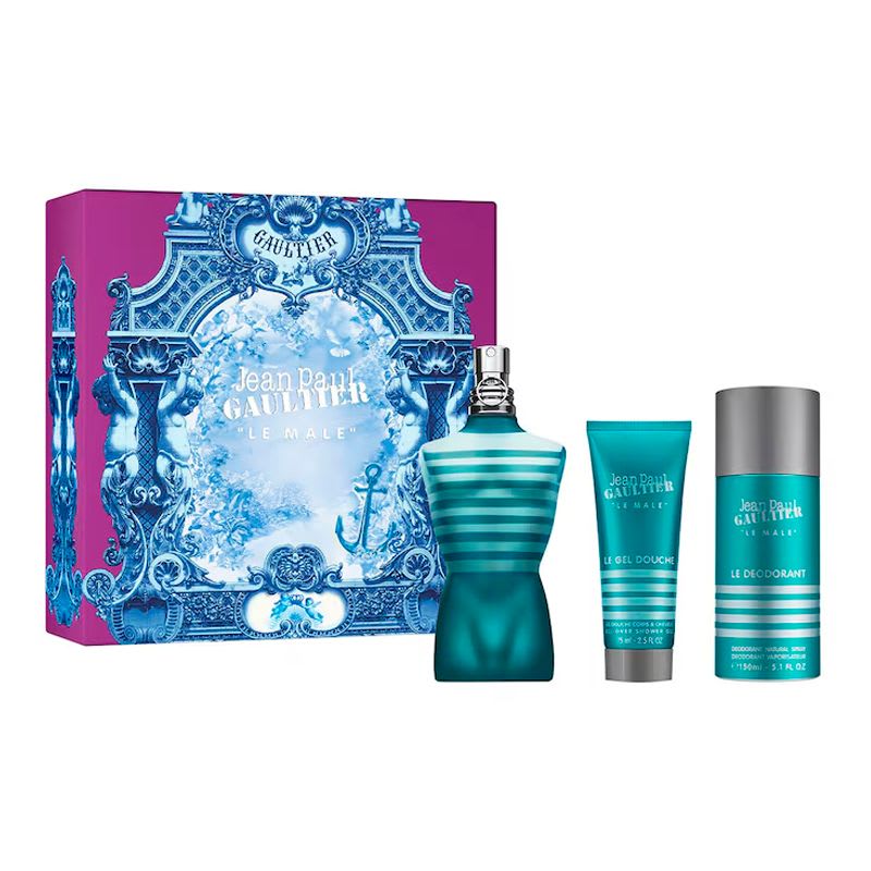 Jean Paul G. Le Male 125 ml Edt+gel+desodorante Jean Paul Gaultier — perfume original, frasco