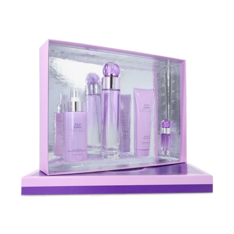 Perry E. 360° Purple 100 ml Edp+body+gel+mini Perry Ellis — perfume original, frasco