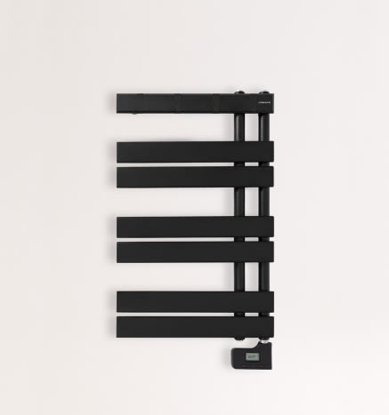 HOMCOM Toallero Eléctrico de Pared o Suelo con Función de Temporizador y 8  Barras 53x35x90 cm Negro