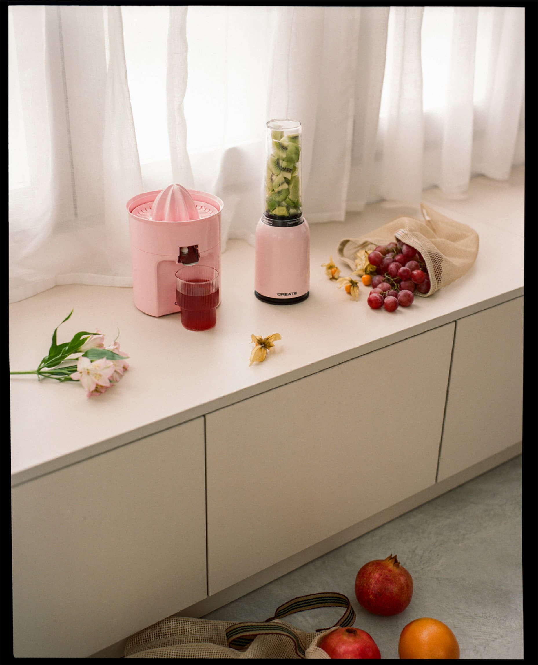 Electrodomésticos rosa pastel