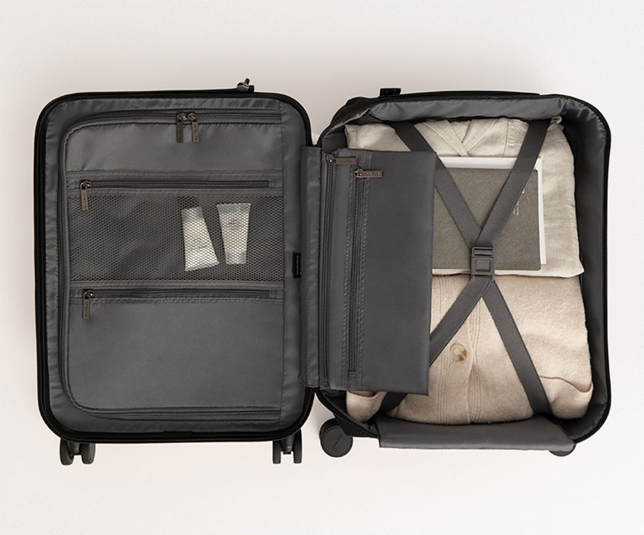 LUGGAGE STUDIO FOLDABLE - Maleta de cabina rígida plegable de policarbonato con candado TSA y ruedas multidireccionales